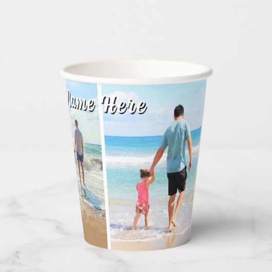 Create Your Photo Collage Paper Cups Custom Text 紙コップ (裏面)