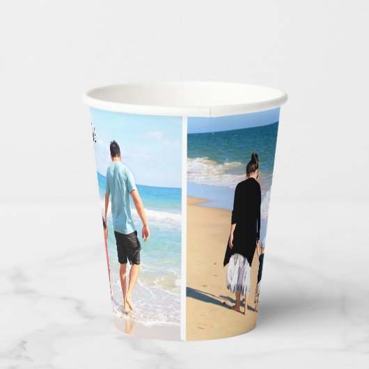 Create Your Photo Collage Paper Cups Custom Text 紙コップ (右)