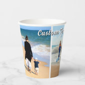 Create Your Photo Collage Paper Cups Custom Text 紙コップ (正面)