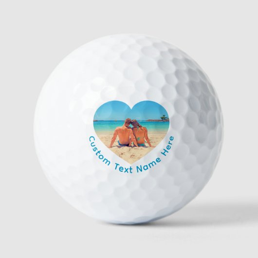 Create Your Photo Stamps Golf Balls Custom Text ゴルフボール (正面)