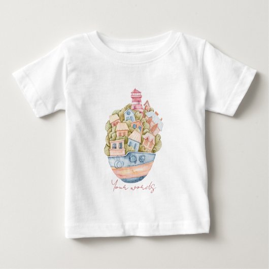 Create Your Sea is Home 航海の Light house ベビーTシャツ (正面)
