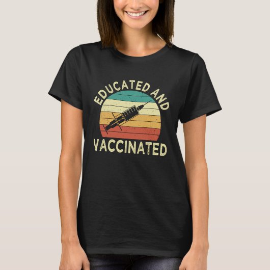 Created and vaccinated fun pro vaccination tシャツ (正面)