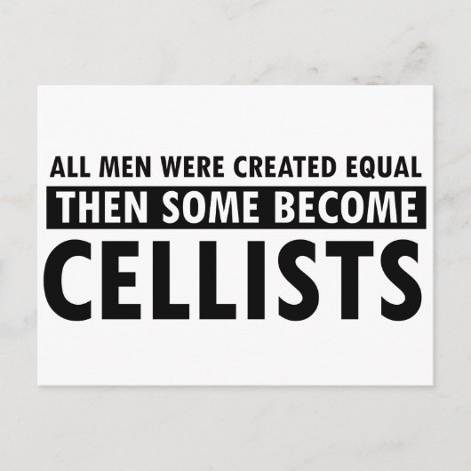 Created equally Cellistsデザイン ポストカード (正面)