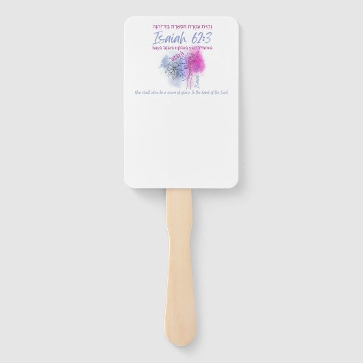 Created to be God's Crown (Isaiah 62:3) Hand Fans ハンドファン (裏面)