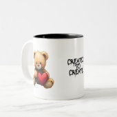 Created to Create Teddy Bear 11oz Mug ツートーンマグカップ (正面左)
