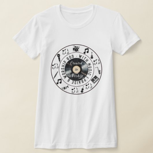Created to Worship Record Player Tシャツ (レイダウン)