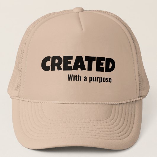 Created With a Purpose, Christian, bible verse キャップ (正面)