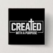 Created With A Purpose Christian Blessed Bible  缶バッジ (正面)