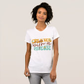 Created With a Purpose Inspirational Mental Health Tシャツ (正面フル)