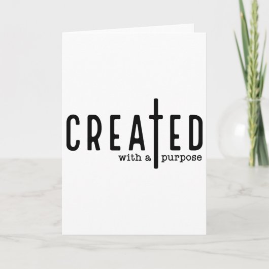 Created With A Purpose Jesus God Christian Faith E カード (正面)