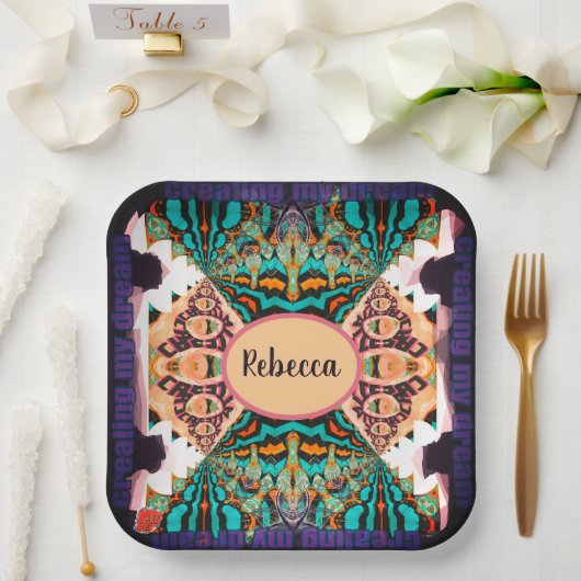 Creating my Dream with a name or a word ペーパープレート (ウェディング)