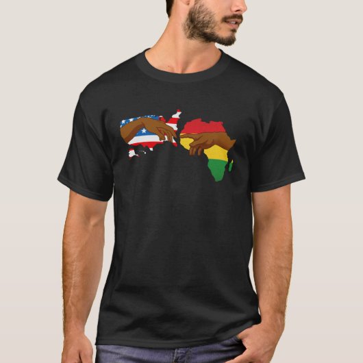 Creation Of Adam Black Proud African Roots Melanin Tシャツ (正面)