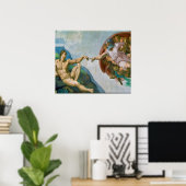 Creation of Adam - Michelangelo 1475 - 1564 ポスター (ホームオフィス)