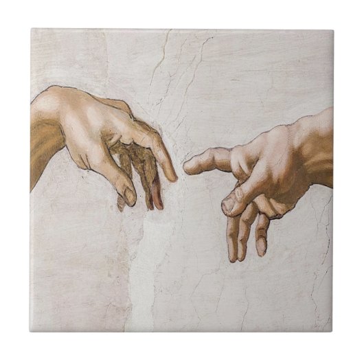 Creation Of Adam Sistine Chapel - Michelangelo タイル (正面)