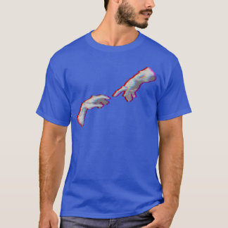 Creation of Adam Vaporwave Aesthetic Italian Art v Tシャツ