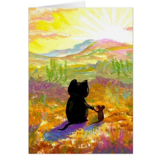 Creationartsを絵を描くかわいい猫およびマウスの砂漠 (正面)