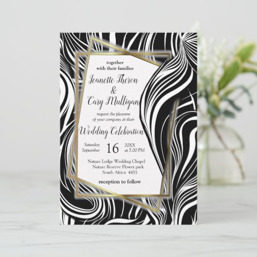 Creative Black and White Seamless Abstracts 招待状 (スタンド正面)