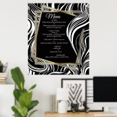 Creative Black and White Seamless Abstracts Poster ポスター (ホームオフィス)