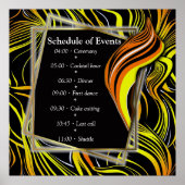 Creative Black,Yellow & Orange Seamless Abstracts ポスター (正面)