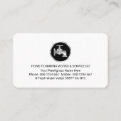 Creative Blue Plumber Pipe System Plumbing Works 名刺 (裏面)