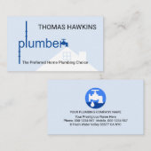 Creative Blue Plumber Pipeline Home Waterflow 名刺 (正面/裏面)