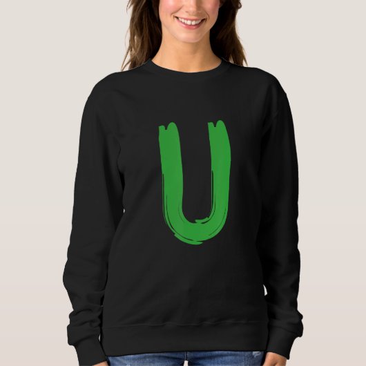 Creative Bold Green Letter U - Design Alphabet - M スウェットシャツ (正面)