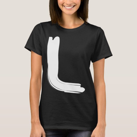 Creative Bold White Letter L   Alphabet  Marker Tシャツ (正面)