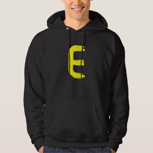Creative Bold Yellow Letter E - Design Alphabet -  パーカ (正面)