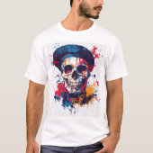 Creative Bones � Funny Artist Skull Tシャツ (正面)