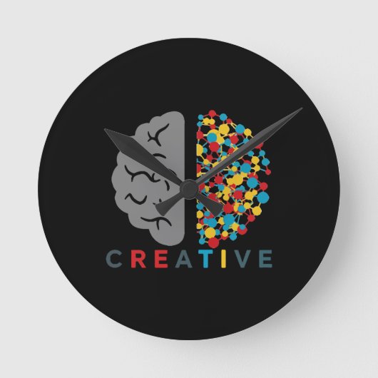 Creative Brain Colorful Thought Network ラウンド壁時計 (正面)