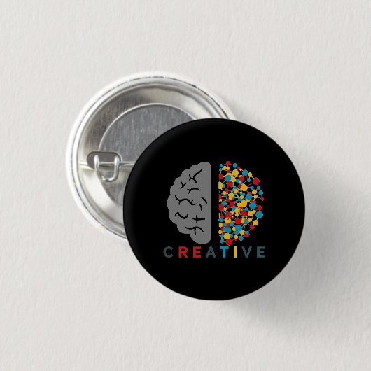 Creative Brain Colorful Thought Network 缶バッジ (正面&裏面)