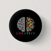 Creative Brain Colorful Thought Network 缶バッジ (正面)