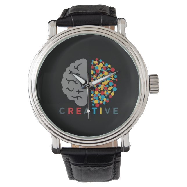 Creative Brain Colorful Thought Network 腕時計 (正面)