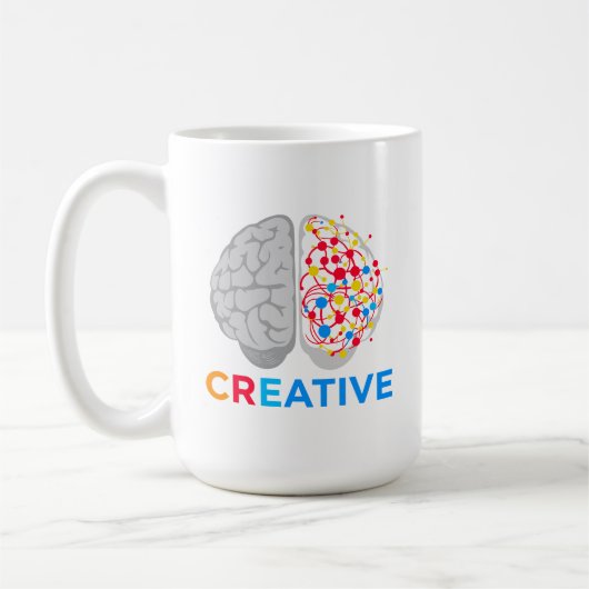 Creative Brain Left Right Hemisphere コーヒーマグカップ (左)