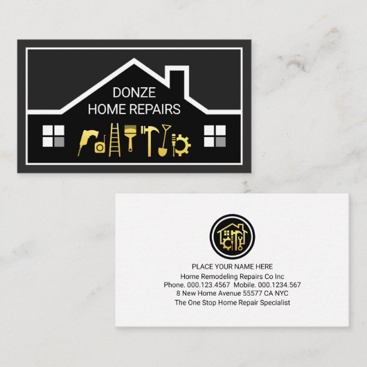 Creative Building Frame Handyman Tools 名刺 (正面/裏面)