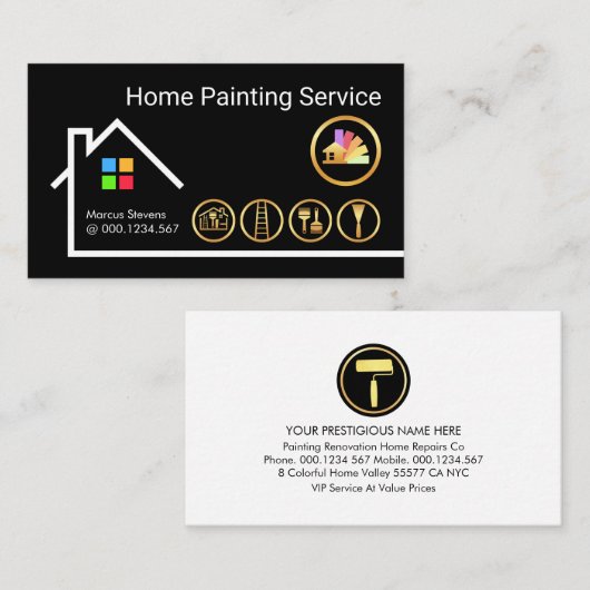 Creative Building Frame Painter Handyman 名刺 (正面/裏面)