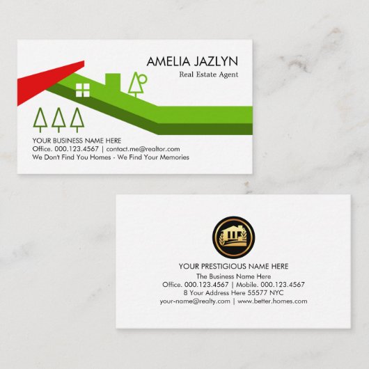 Creative Building Home Landscape Realtor 名刺 (正面/裏面)
