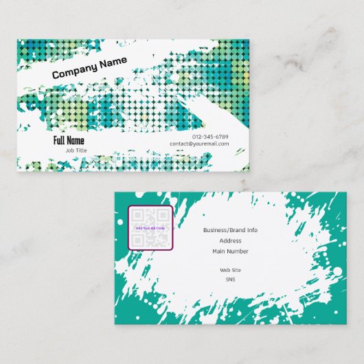 Creative Business Card with QR - Retro Vibes (B) 名刺 (正面/裏面)