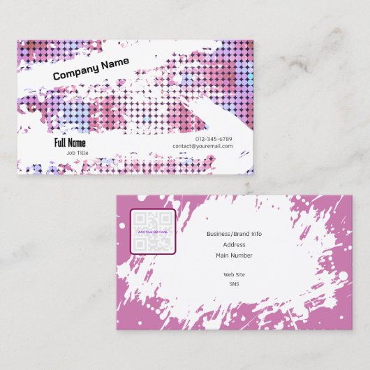 Creative Business Card with QR - Retro Vibes (C) 名刺 (正面/裏面)