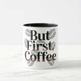 Creative "But First, Coffee" Typography Mug マグカップ