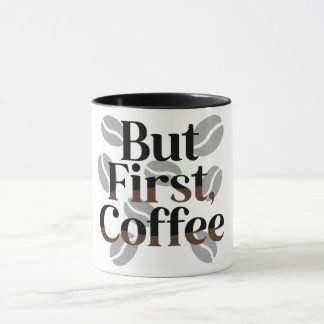 Creative "But First, Coffee" Typography Mug マグカップ