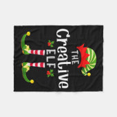 Creative Christmas Elf Matching Pajama X-mas Party フリースブランケット (正面(横))