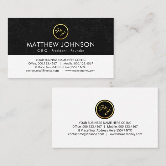 Creative Create Your Name Monogram 名刺 (正面/裏面)