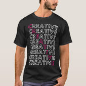 Creative Crossword Box with Pink and White Letters Tシャツ (正面)