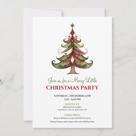 Creative designer Christmas tree Christmas invite 招待状 (正面)