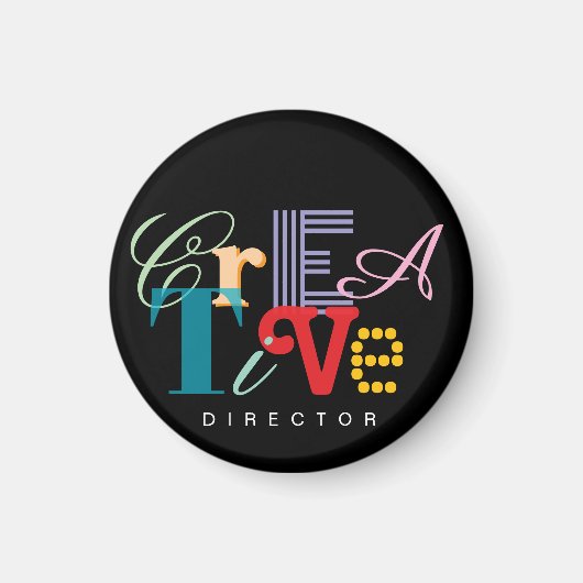 Creative director one word cool typography マグネット (正面)