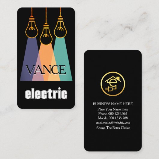 Creative Electrical Lightbulb Beam 名刺 (正面/裏面)