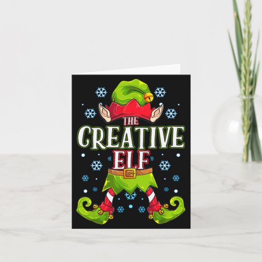 Creative Elf Matching Family Group Christmas Party カード (正面)