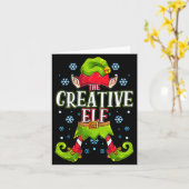 Creative Elf Matching Family Group Christmas Party カード (黄色い花)