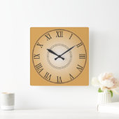 Creative Face Roman Numeral スクエア壁時計 (ホーム)